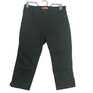Ellen Tracy Army Green Women’s Size 10 Capri Jeans Zippered Ankle Cuffs